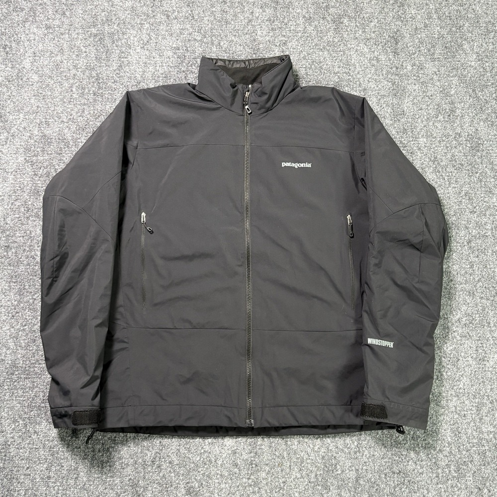 Patagonia Solar Wind Jacket Men's XL Black Windstopper Full Zip PrimaLoft Hiking